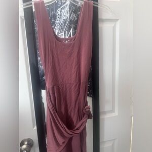 Mauve Dress with Wrap Around Tie Accent